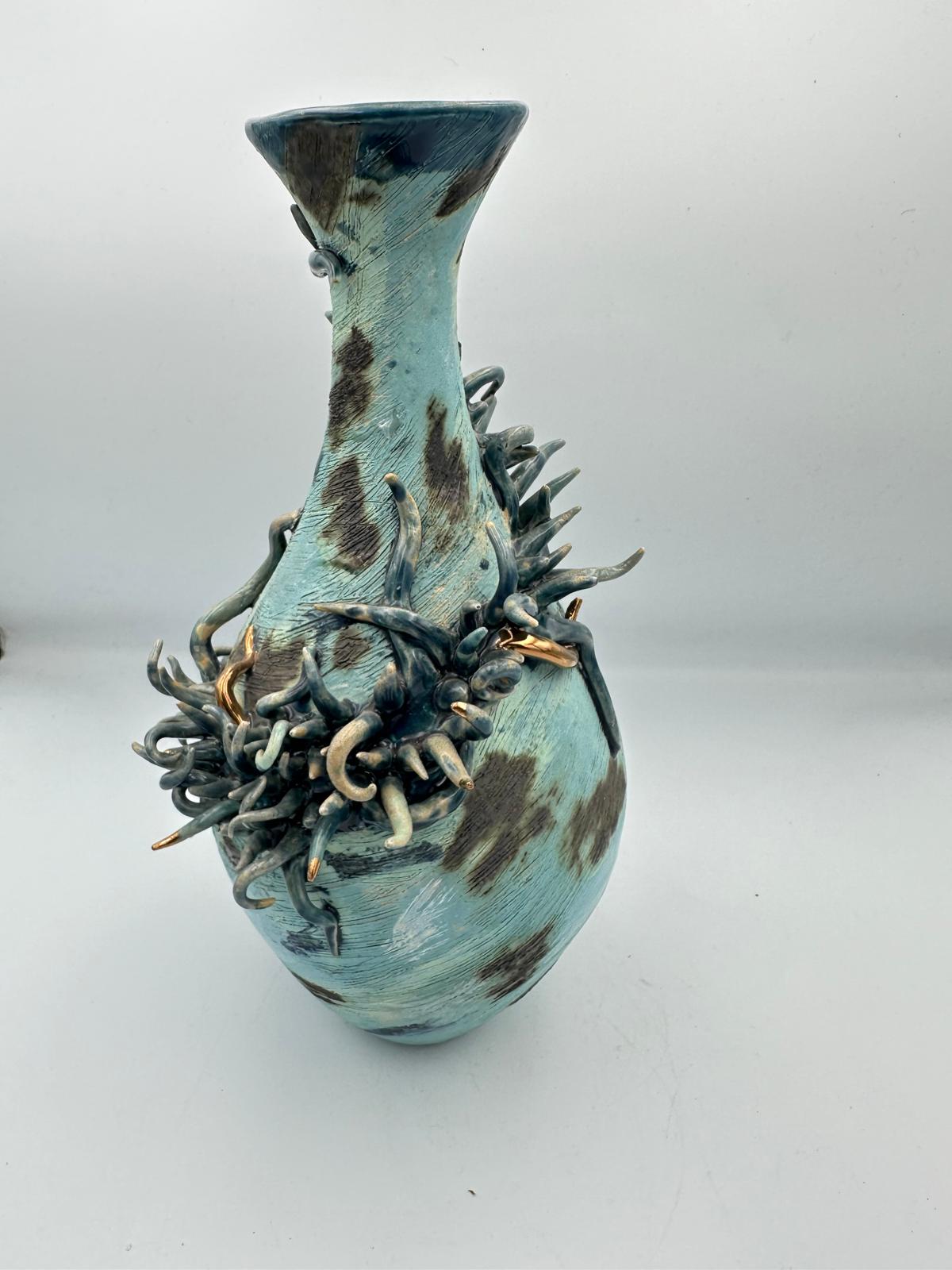Blue Wormy Vase