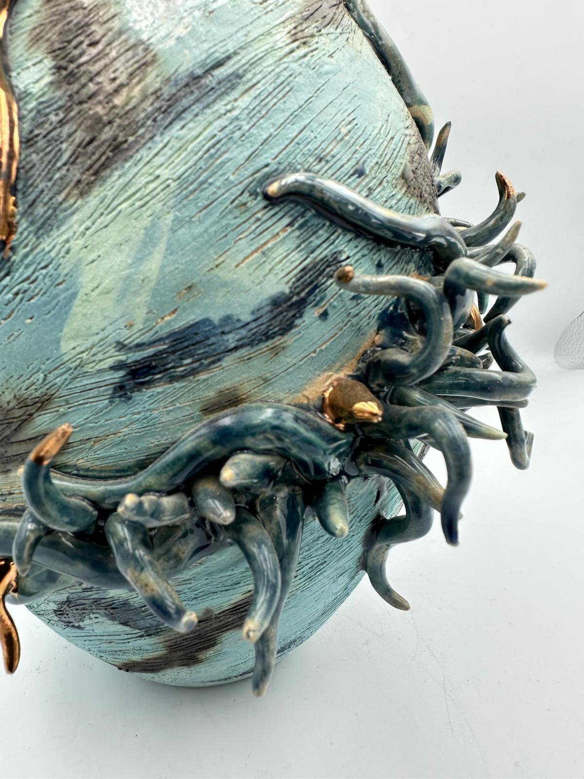 Blue Wormy Vase